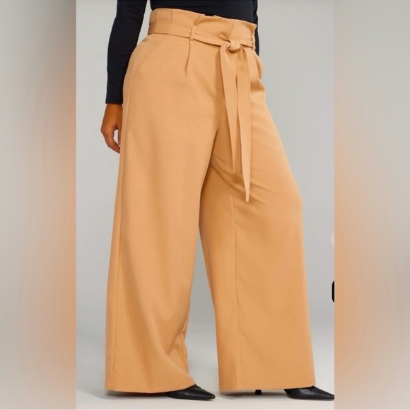 Fashion to Figure Pants - NWT Fashion to Figure - High Rise Wide Leg Paperbag Pants, 2X